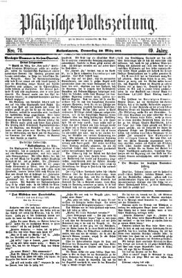 Pfälzische Volkszeitung Donnerstag 30. März 1871