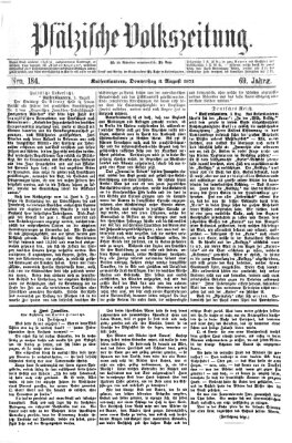 Pfälzische Volkszeitung Donnerstag 3. August 1871