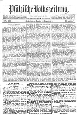 Pfälzische Volkszeitung Samstag 19. August 1871