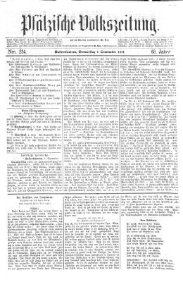 Pfälzische Volkszeitung Donnerstag 7. September 1871