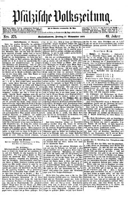 Pfälzische Volkszeitung Freitag 17. November 1871