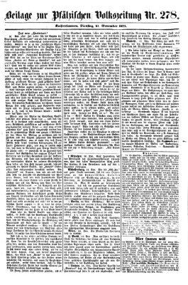 Pfälzische Volkszeitung Dienstag 21. November 1871