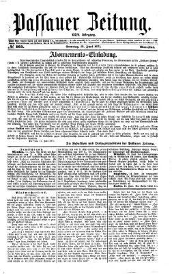 Passauer Zeitung Sonntag 18. Juni 1871