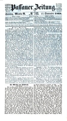 Passauer Zeitung Sonntag 13. September 1868