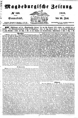 Magdeburgische Zeitung Samstag 26. Juni 1858