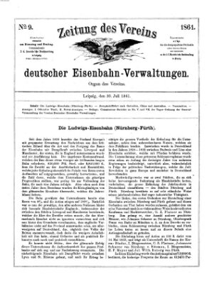 Zeitung des Vereins Deutscher Eisenbahnverwaltungen (Eisenbahn-Zeitung) Dienstag 30. Juli 1861