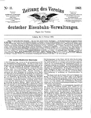 Zeitung des Vereins Deutscher Eisenbahnverwaltungen (Eisenbahn-Zeitung) Mittwoch 5. Februar 1862