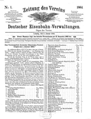 Zeitung des Vereins Deutscher Eisenbahnverwaltungen (Eisenbahn-Zeitung) Samstag 2. Januar 1864