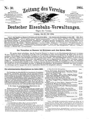 Zeitung des Vereins Deutscher Eisenbahnverwaltungen (Eisenbahn-Zeitung) Samstag 23. Juli 1864