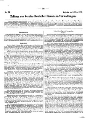 Zeitung des Vereins Deutscher Eisenbahnverwaltungen (Eisenbahn-Zeitung) Samstag 2. März 1872