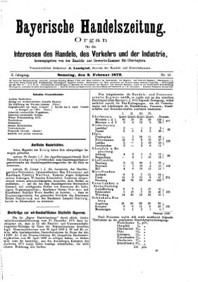 Bayerische Handelszeitung Samstag 3. Februar 1872