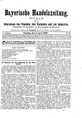 Bayerische Handelszeitung Samstag 6. April 1872