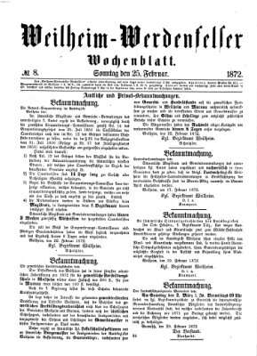 Weilheim-Werdenfelser Wochenblatt Sonntag 25. Februar 1872