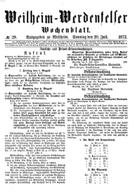 Weilheim-Werdenfelser Wochenblatt Sonntag 20. Juli 1873