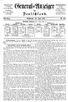 General-Anzeiger für Deutschland (Nürnberger Abendzeitung) Mittwoch 19. Juni 1872