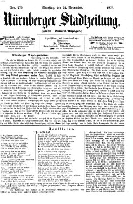 Nürnberger Stadtzeitung (Nürnberger Abendzeitung) Samstag 22. November 1873