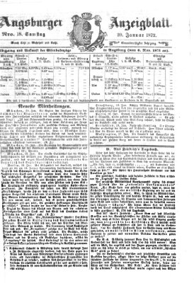 Augsburger Anzeigeblatt Samstag 20. Januar 1872