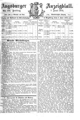 Augsburger Anzeigeblatt Freitag 7. Juni 1872