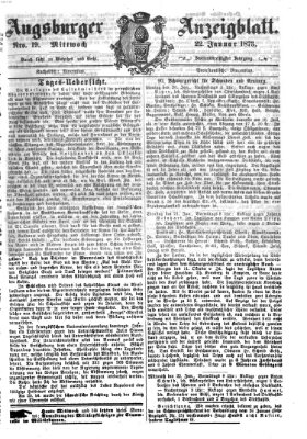 Augsburger Anzeigeblatt Mittwoch 22. Januar 1873