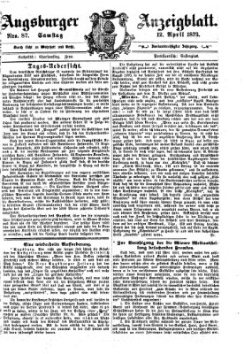Augsburger Anzeigeblatt Samstag 12. April 1873