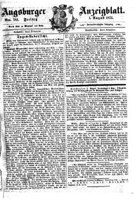 Augsburger Anzeigeblatt Freitag 1. August 1873