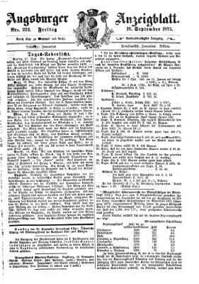 Augsburger Anzeigeblatt Freitag 19. September 1873