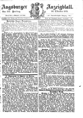 Augsburger Anzeigeblatt Freitag 24. Oktober 1873