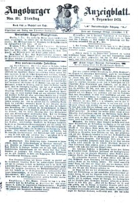 Augsburger Anzeigeblatt Dienstag 9. Dezember 1873