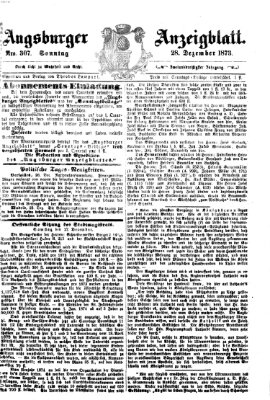 Augsburger Anzeigeblatt Sonntag 28. Dezember 1873