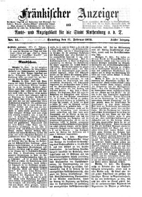 Fränkischer Anzeiger Samstag 17. Februar 1872
