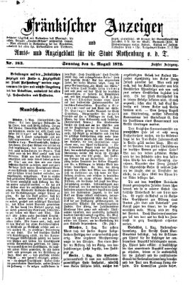 Fränkischer Anzeiger Sonntag 4. August 1872