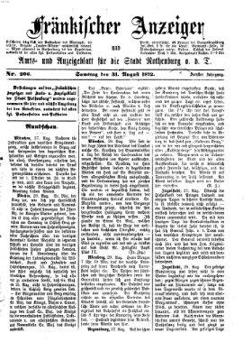 Fränkischer Anzeiger Samstag 31. August 1872
