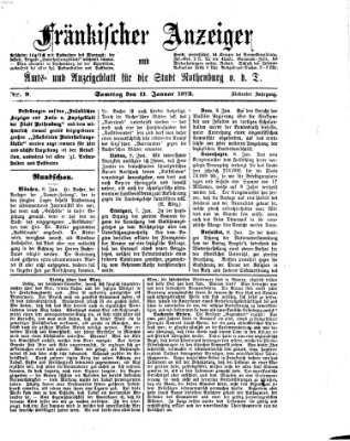 Fränkischer Anzeiger Samstag 11. Januar 1873
