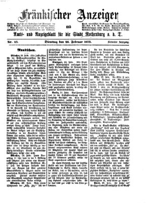 Fränkischer Anzeiger Dienstag 25. Februar 1873