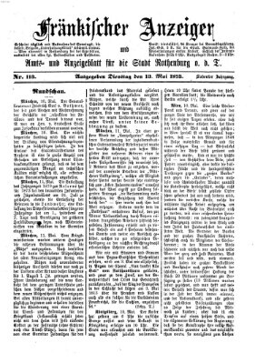 Fränkischer Anzeiger Dienstag 13. Mai 1873
