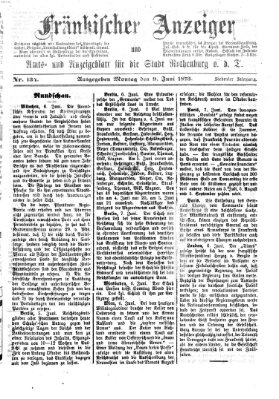 Fränkischer Anzeiger Montag 9. Juni 1873