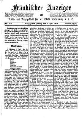 Fränkischer Anzeiger Freitag 4. Juli 1873