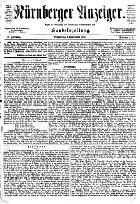 Nürnberger Anzeiger Donnerstag 4. September 1873