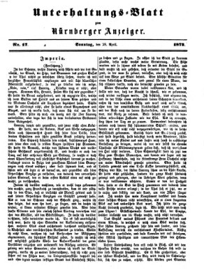 Nürnberger Anzeiger Sonntag 28. April 1872