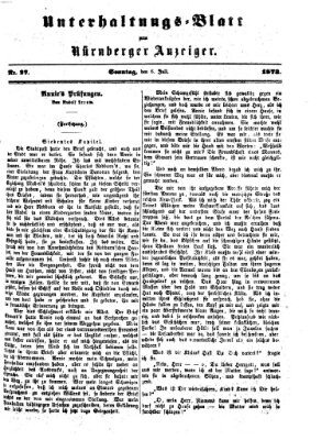 Nürnberger Anzeiger Sonntag 6. Juli 1873