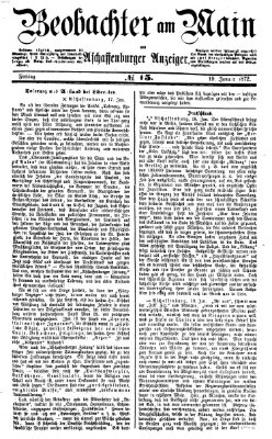 Beobachter am Main und Aschaffenburger Anzeiger Freitag 19. Januar 1872