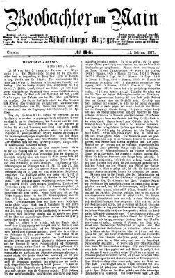 Beobachter am Main und Aschaffenburger Anzeiger Sonntag 11. Februar 1872