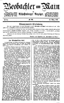 Beobachter am Main und Aschaffenburger Anzeiger Freitag 29. März 1872