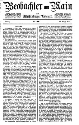Beobachter am Main und Aschaffenburger Anzeiger Sonntag 18. August 1872