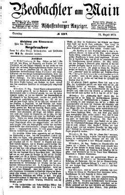 Beobachter am Main und Aschaffenburger Anzeiger Samstag 31. August 1872