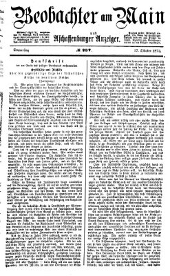 Beobachter am Main und Aschaffenburger Anzeiger Donnerstag 17. Oktober 1872