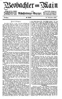 Beobachter am Main und Aschaffenburger Anzeiger Dienstag 12. November 1872