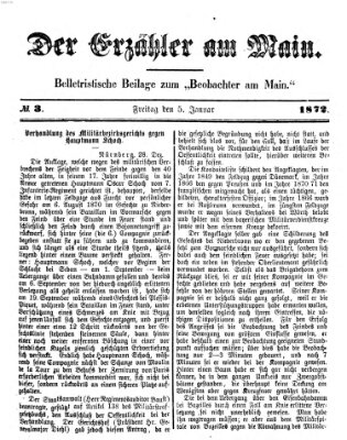 Der Erzähler am Main (Beobachter am Main und Aschaffenburger Anzeiger) Freitag 5. Januar 1872