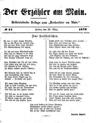 Der Erzähler am Main (Beobachter am Main und Aschaffenburger Anzeiger) Freitag 29. März 1872