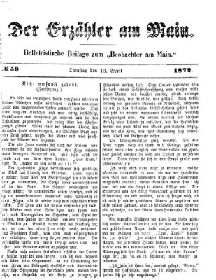 Der Erzähler am Main (Beobachter am Main und Aschaffenburger Anzeiger) Samstag 13. April 1872